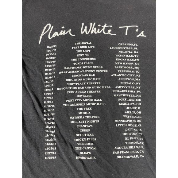 Plain White T’s 2015 Tour Tee Guantanamo Graphic S - Picture 6 of 7